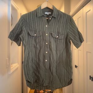 Women’s Madewell Green Striped Shirt